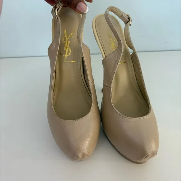 YSL $795 Tribtoo 105 Slingbac Heels ◻️ 38