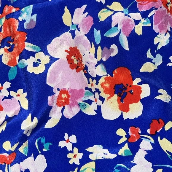 Yumi Kim 100% Silk Floral Blue Wrap Dress size XS