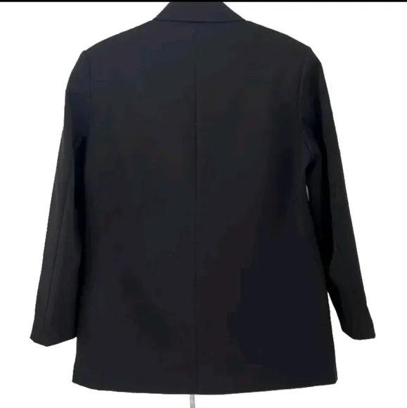 ZARA BLACK DOUBLE-BREASTED OVERSIZED BLAZER size XS