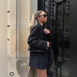 ZARA BLACK DOUBLE-BREASTED OVERSIZED BLAZER size XS