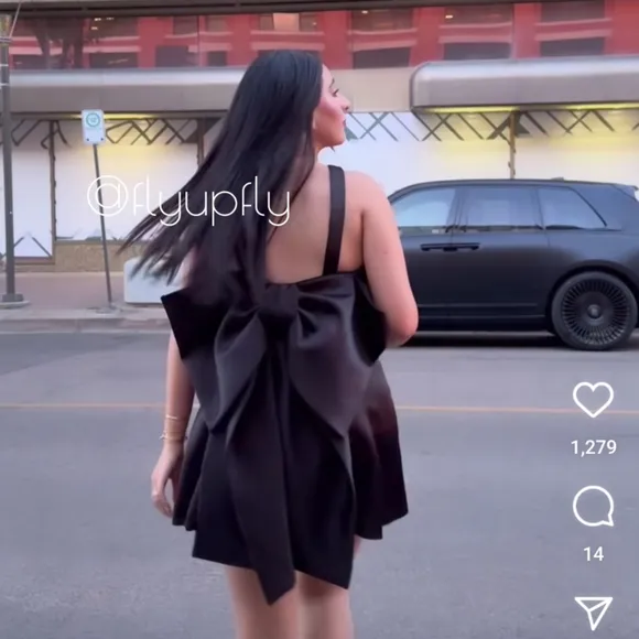 Zara BOW SATIN EFFECT MINI DRESS