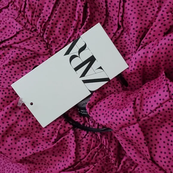 Zara * Fuchsia Satin Effects Mini Short Dress Pink Size XS and S
