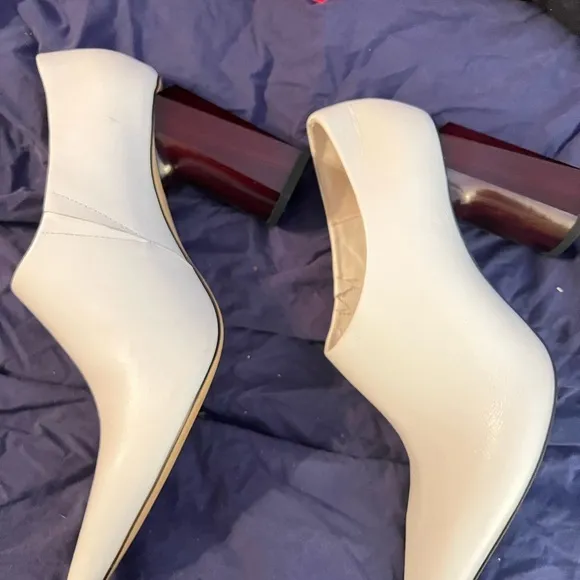 ZARA  GEOMETRIC HEELED LEATHER SHOES, NWF, size 9