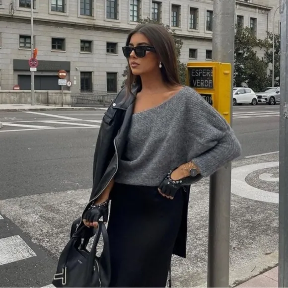 Zara  Knit Sweater Bolero Grey