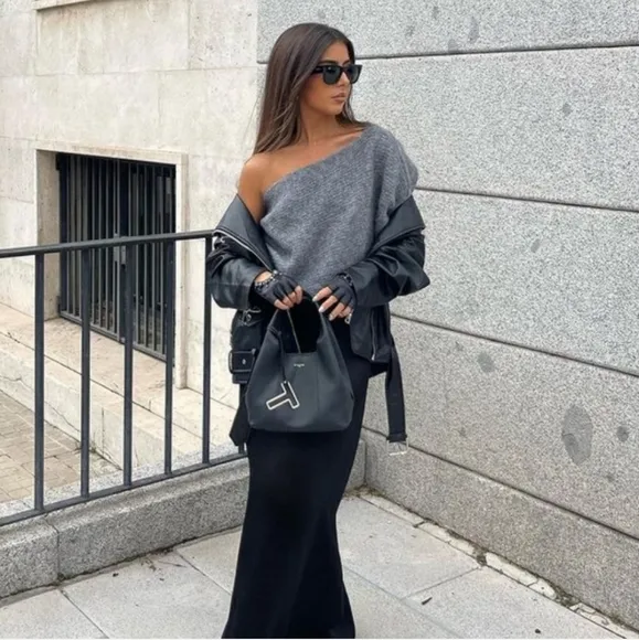Zara  Knit Sweater Bolero Grey