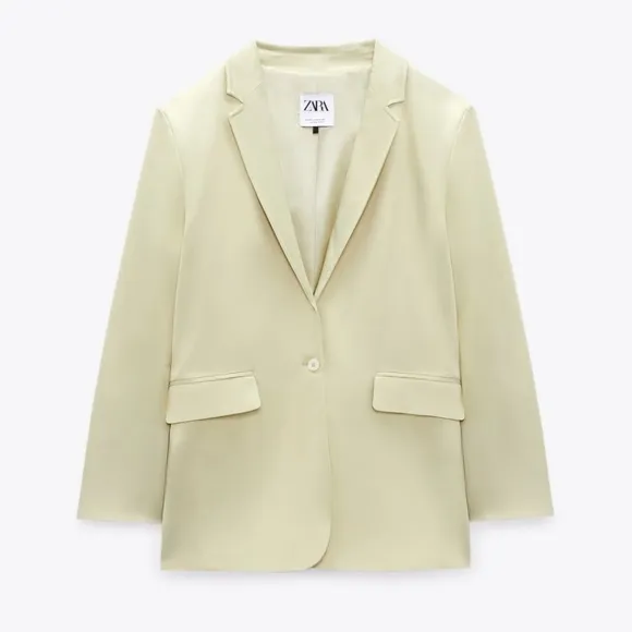 ZARA Matching Set * Satin Effect Blazer &amp; Wide Pants