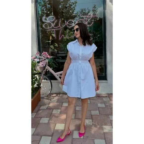 Zara Mini Shirt Dress Wite Size M