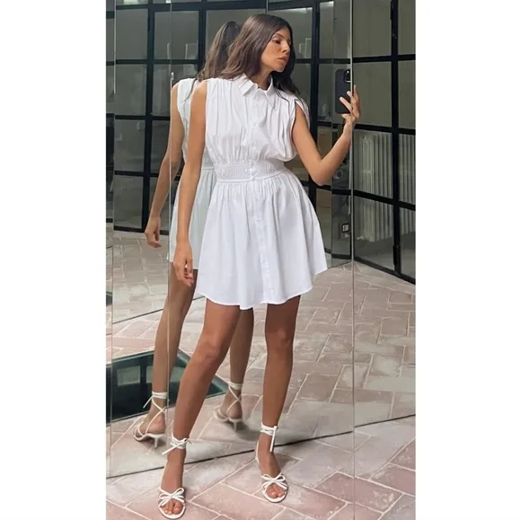 Zara Mini Shirt Dress Wite Size M