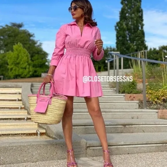 Zara * Pink Short Poplin Dress