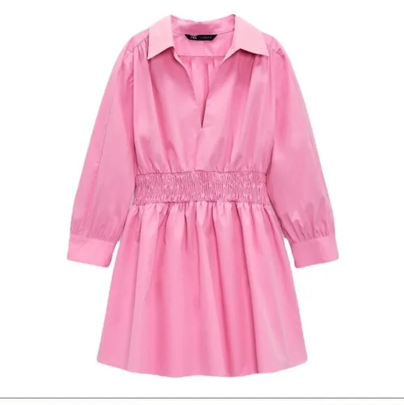 Zara * Pink Short Poplin Dress