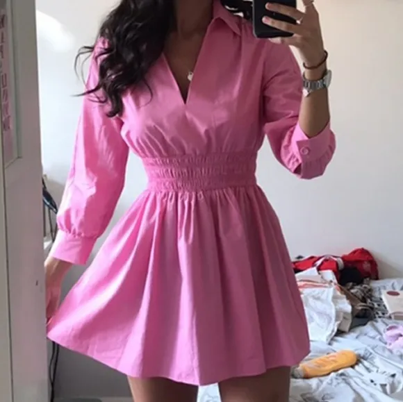 Zara * Pink Short Poplin Dress