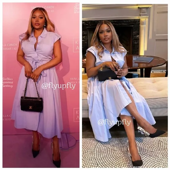 Zara  Poplin Sleeveless Collared Shirt Midi Dress Blue