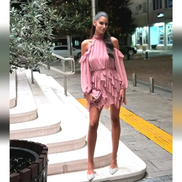 ZARA  RUFFLED MINI DRESS