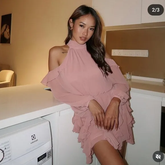 ZARA  RUFFLED MINI DRESS