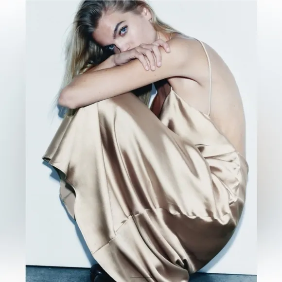 Zara Satin Effect Slip Dress