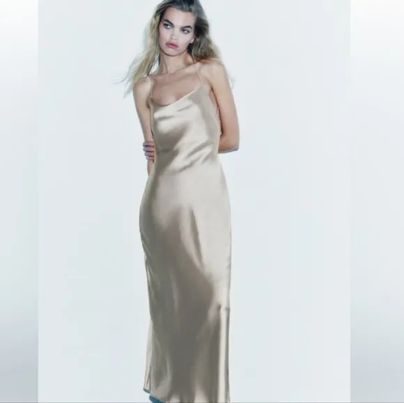Zara Satin Effect Slip Dress