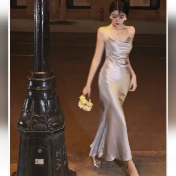 Zara Satin Effect Slip Dress