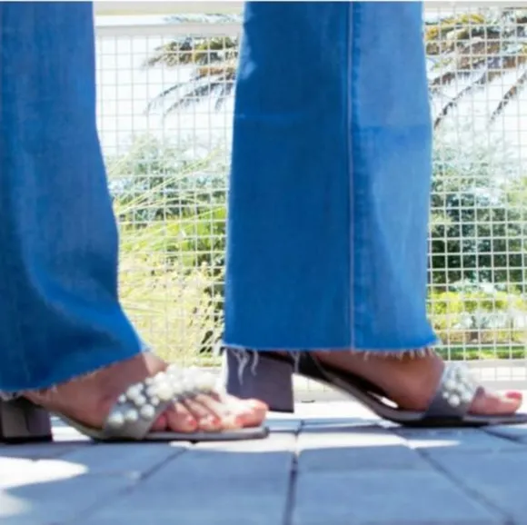 👣ZARA Silver Party Sandals with Pearls italy best