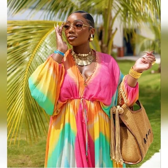 Zara Tie Dye Flowy Maxi Dress Size M/L