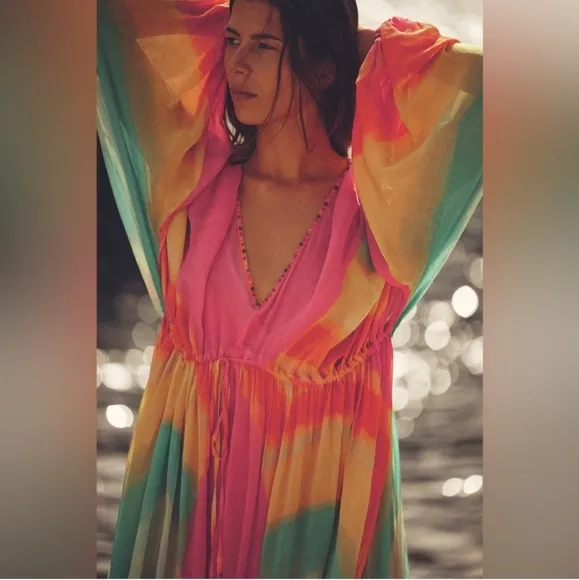 Zara Tie Dye Flowy Maxi Dress Size M/L