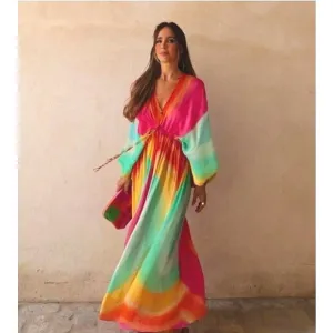 Zara Tie Dye Flowy Maxi Dress Size M/L