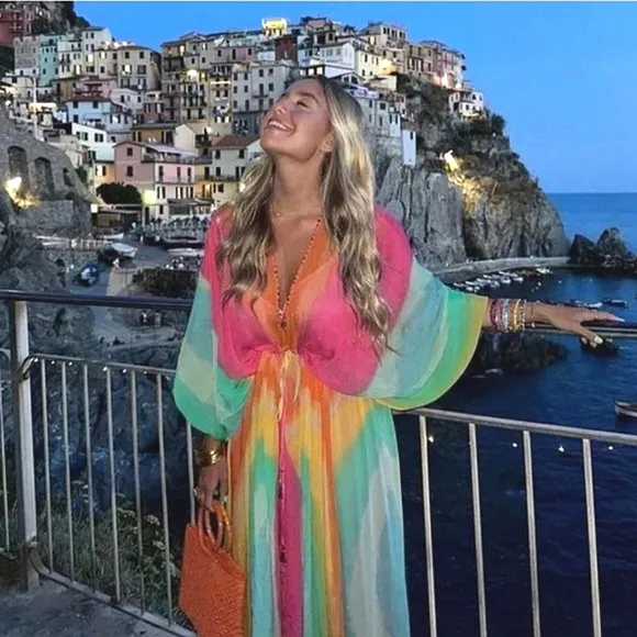 Zara Tie Dye Flowy Maxi Dress Size M/L