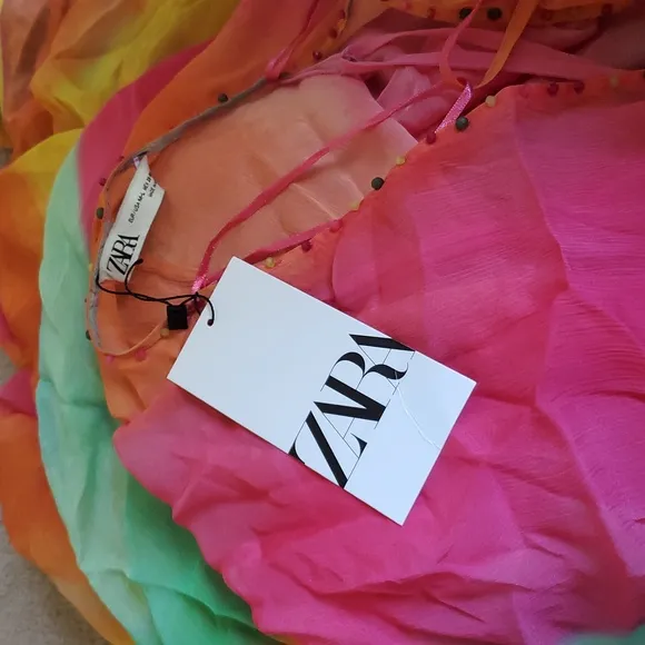Zara Tie Dye Flowy Maxi Dress Size M/L
