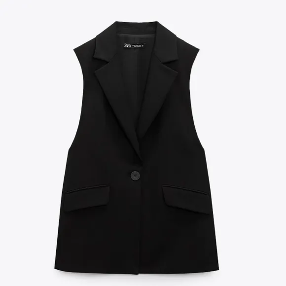 Zara Waistcoat With Side Zips Size S
