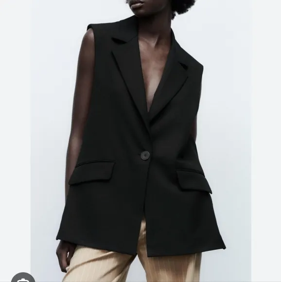 Zara Waistcoat With Side Zips Size S