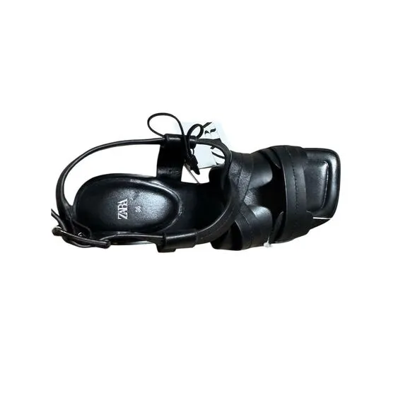 ZARA Women's Black Strappy High Heel Sandals Size 6 Party/Cocktail