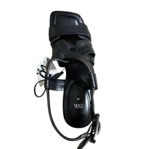ZARA Women's Black Strappy High Heel Sandals Size 6 Party/Cocktail