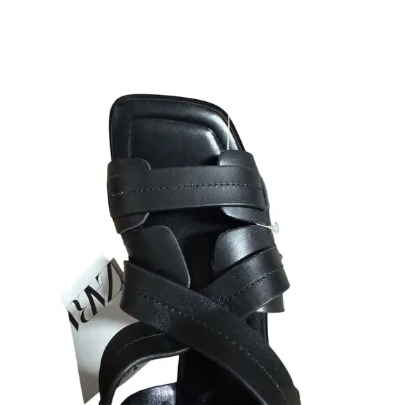 ZARA Women's Black Strappy High Heel Sandals Size 6 Party/Cocktail