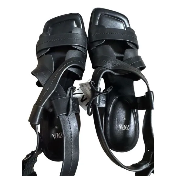 ZARA Women's Black Strappy High Heel Sandals Size 6 Party/Cocktail