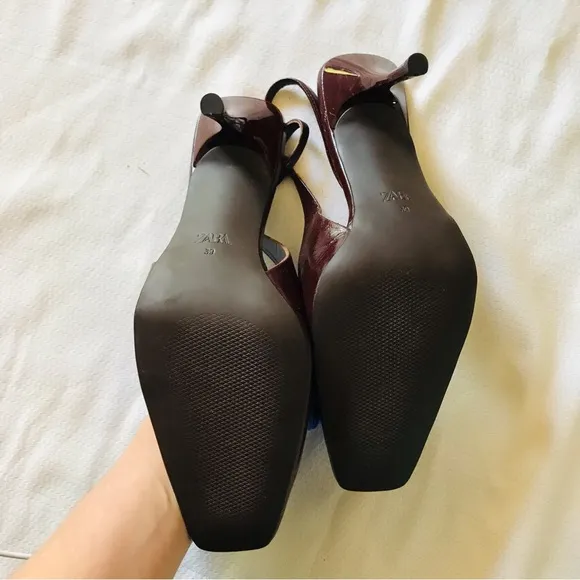Zara Women's Brown Slingback Heels