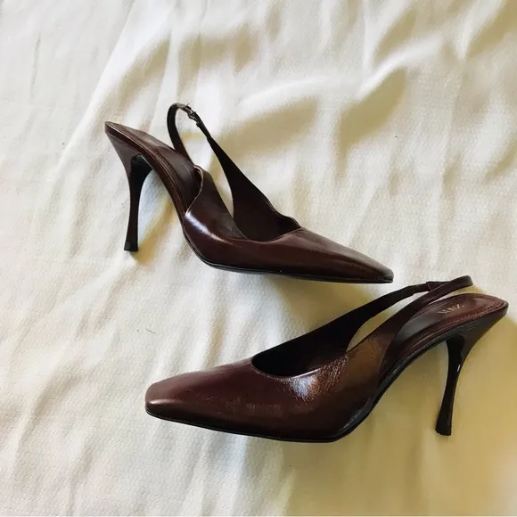 Zara Women's Brown Slingback Heels