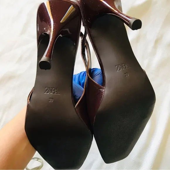 Zara Women's Brown Slingback Heels